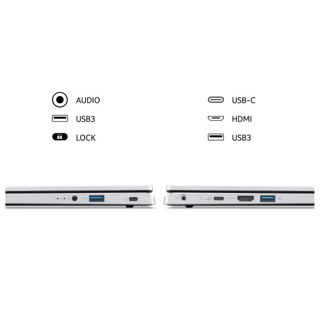 Acer Aspire 3 A314-23P Laptop, 14 Inch FHD Screen, AMD Ryzen 5 7520U Processor, 8GB RAM, 256GB SSD, Windows 11 Home, Silver-PCR Business Solutions Ltd