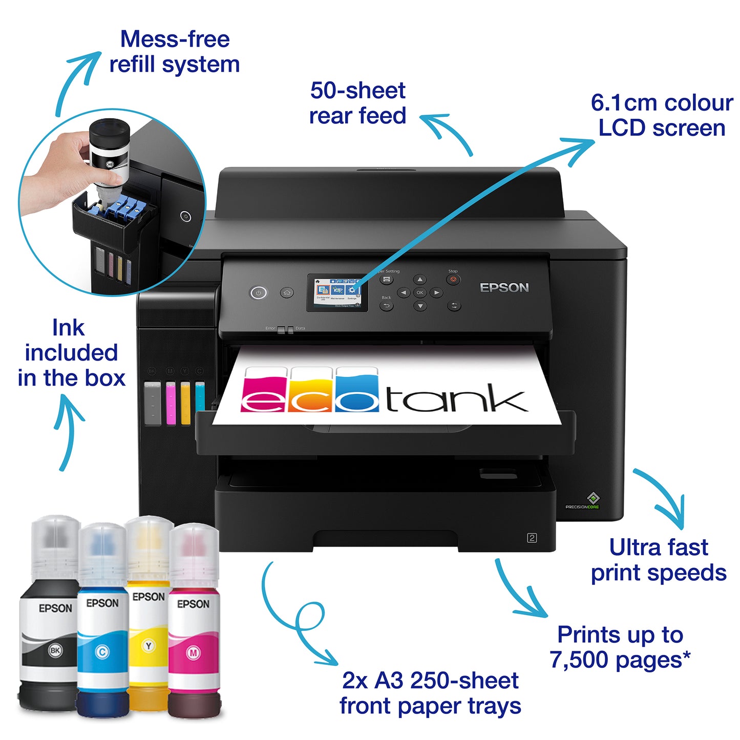 Epson EcoTank ET-16150 A3+ Colour Inkjet Printer with High-Capacity Ink System