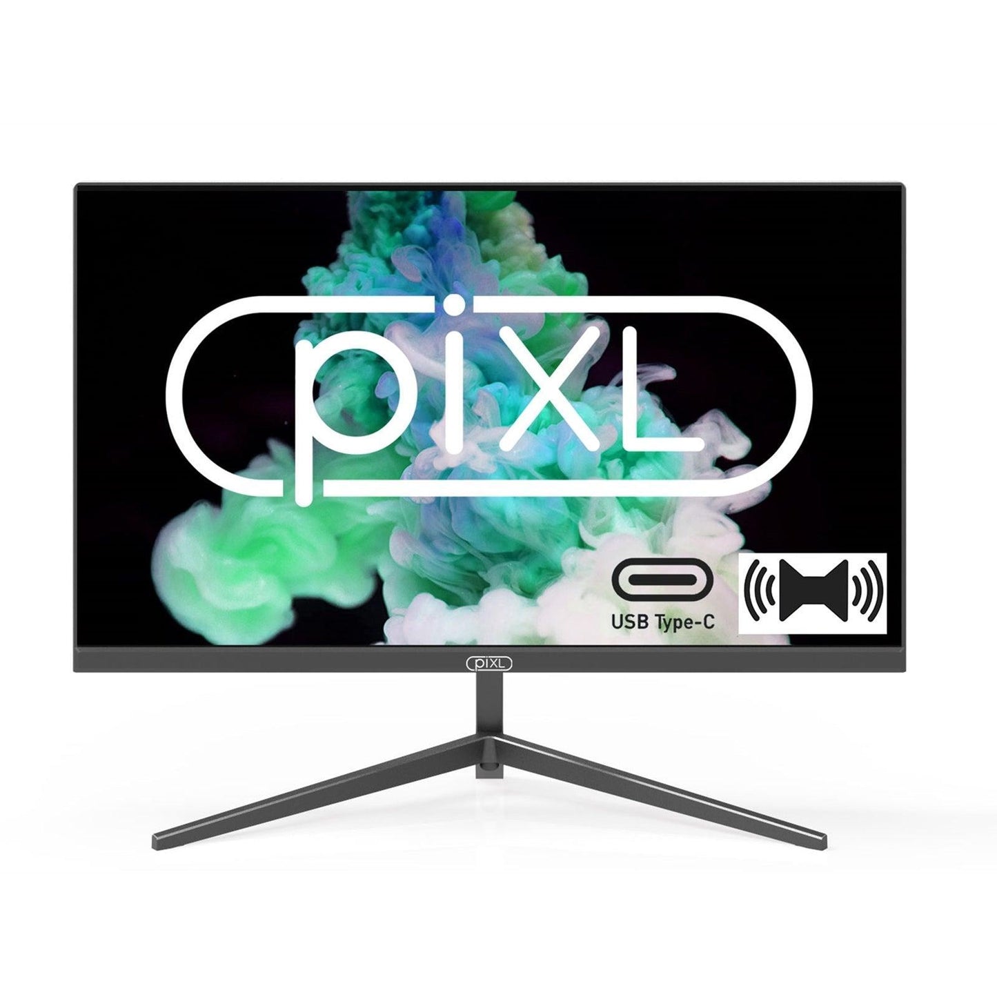 piXL PX24IPUHDS 24 Inch Frameless IPS Monitor, Widescreen LCD Panel, 5ms Response Time, 75Hz Refresh Rate, Full HD 1920 x 1080, HDMI, Display Port, USB-C, Speakers 16.7 Million Colour Support, Black Finish-PCR Business Solutions Ltd