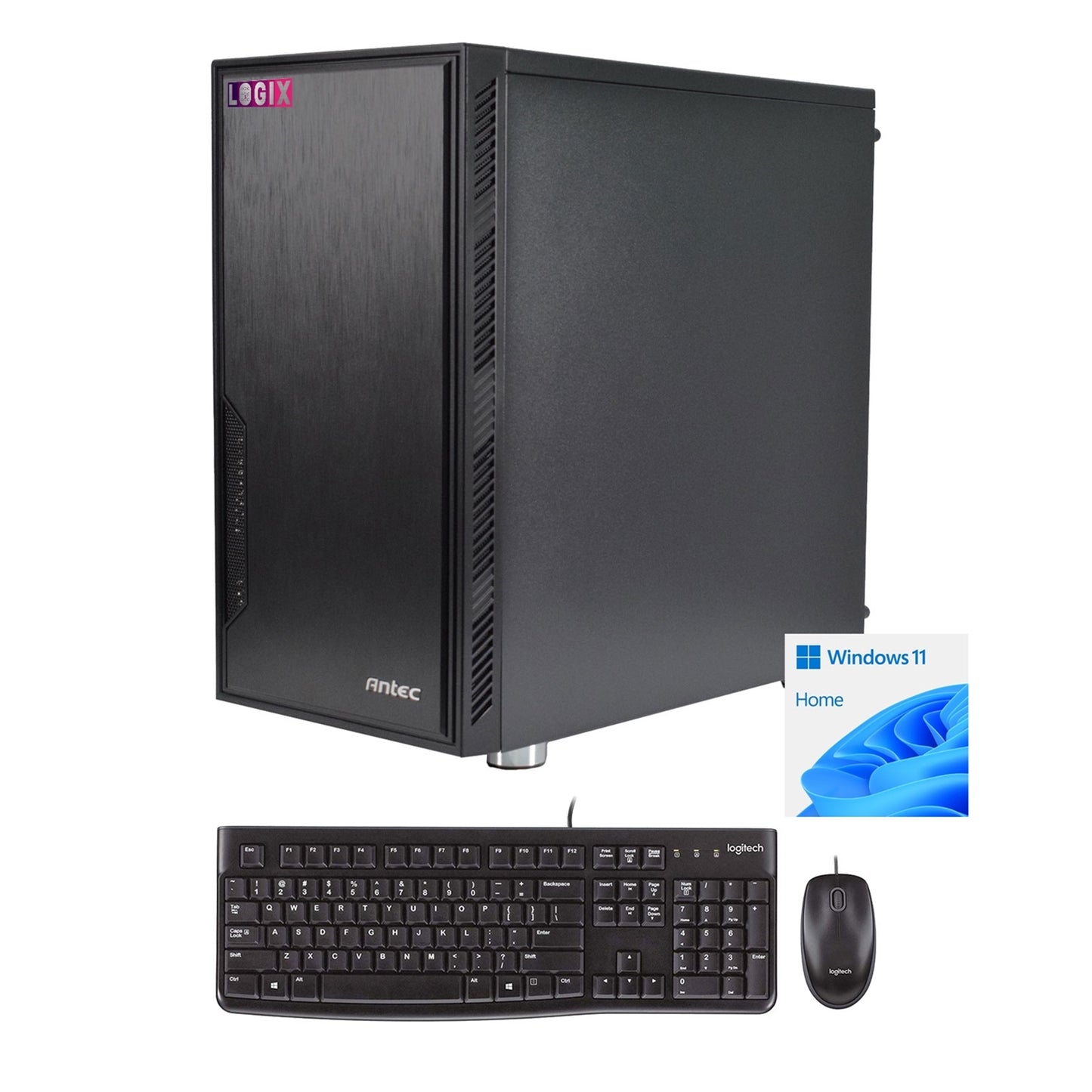 LOGIX Intel i3-12100 3.30GHz (4.30GHz Boost) 4 Core 8 threads. 8GB Kingston DDR4 RAM, 500GB Kingston NVMe M.2, 80 Cert PSU, Wi-Fi 6, Windows 11 home installed + FREE Keyboard & Mouse - Prebuilt System - Full 3-Year Parts & Collection Warranty-PCR Business Solutions Ltd